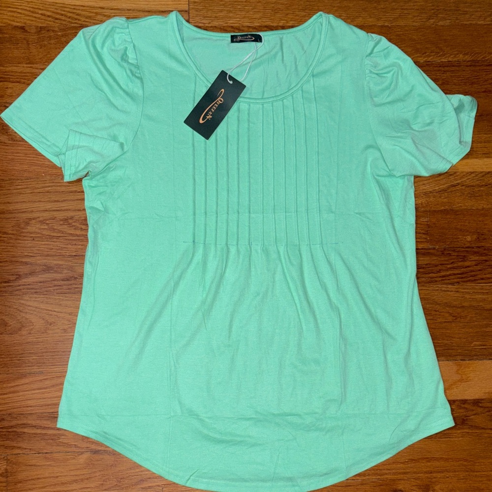 Light Green Pleated Blouse